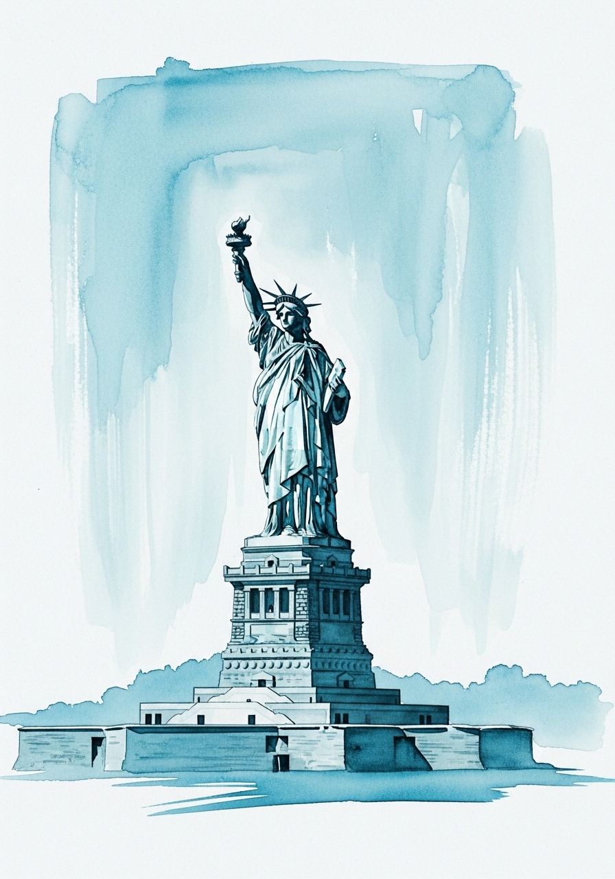 Cyan Ink Wash Art | monochrome art | serene landscape prompt - AI prompt example