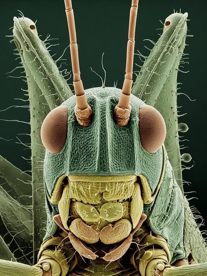 Spider Head Electron Microscope | macro photography | scientific art - AI prompt example