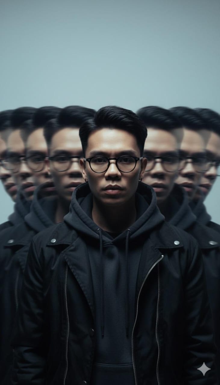 Surreal Motion Portrait | identity shift | multiple transparency - AI prompt example