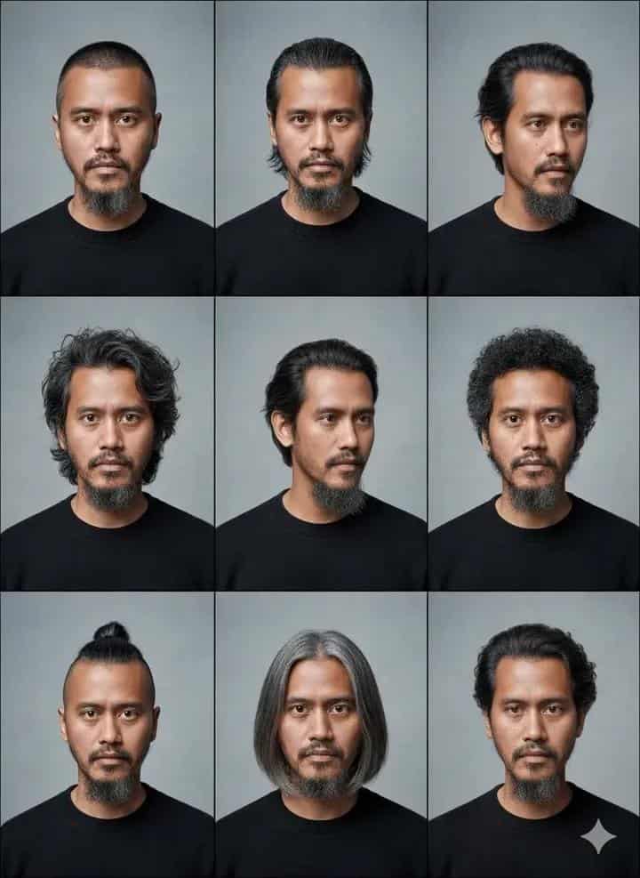 8K Hyper-Realistic Portrait Grid with Hairstyle Variations - AI prompt example