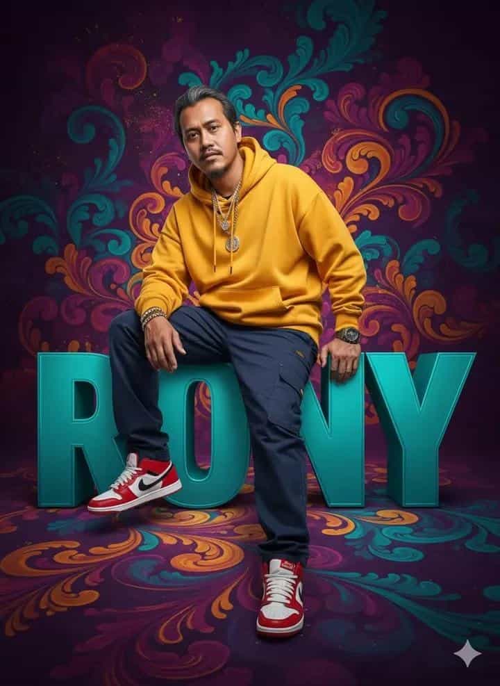 AI Prompt: Person Posing with 3D Text ‘your name’ — Ultra-Realistic Digital Art - AI prompt example