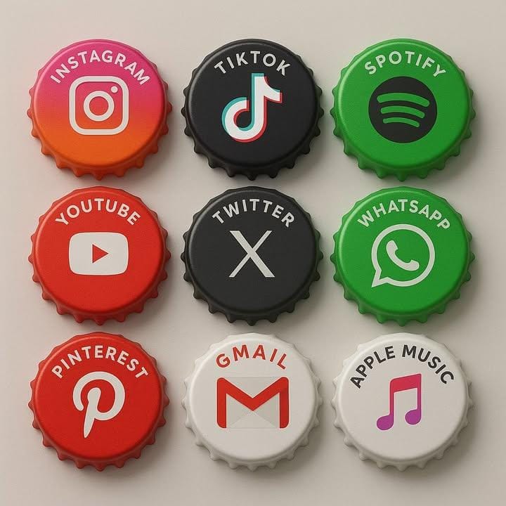3D Soda Cap App Icons | icon design | realistic mockup - AI prompt example