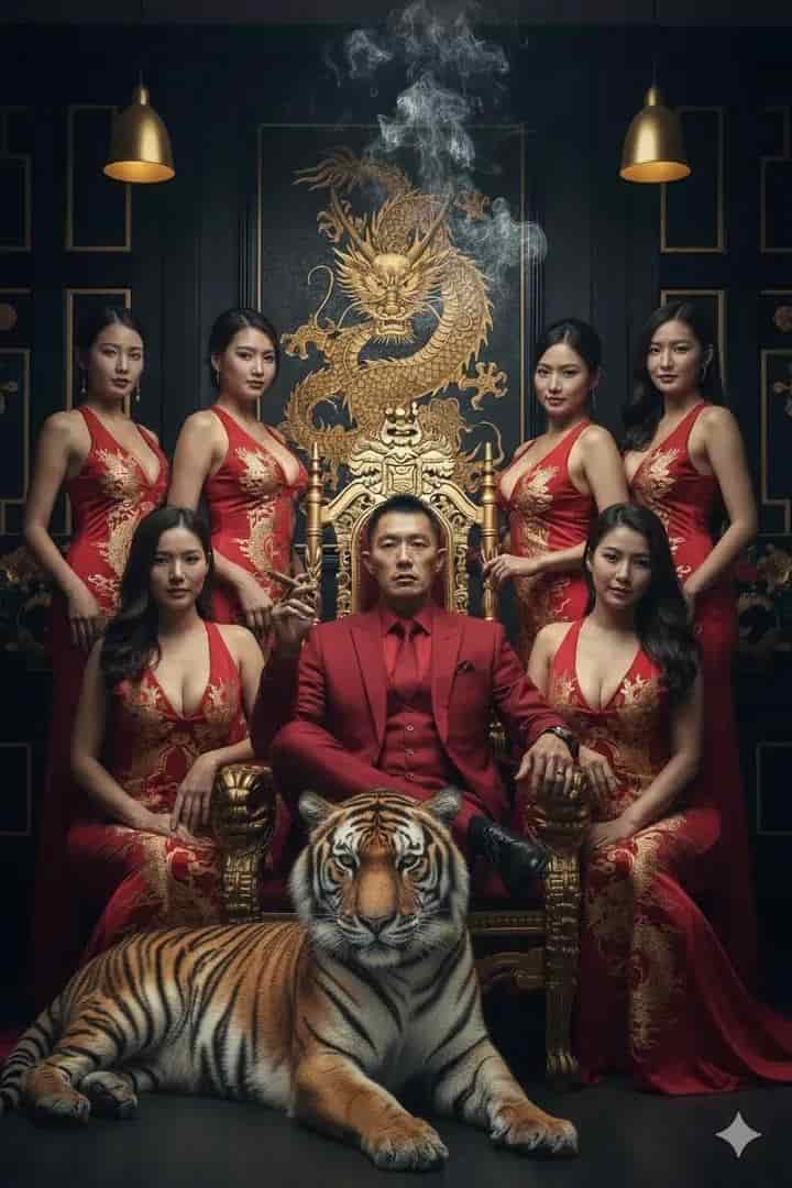 Ultra-Realistic AI Art Prompt: Powerful Man on Throne with Dragon Backdrop - AI prompt example