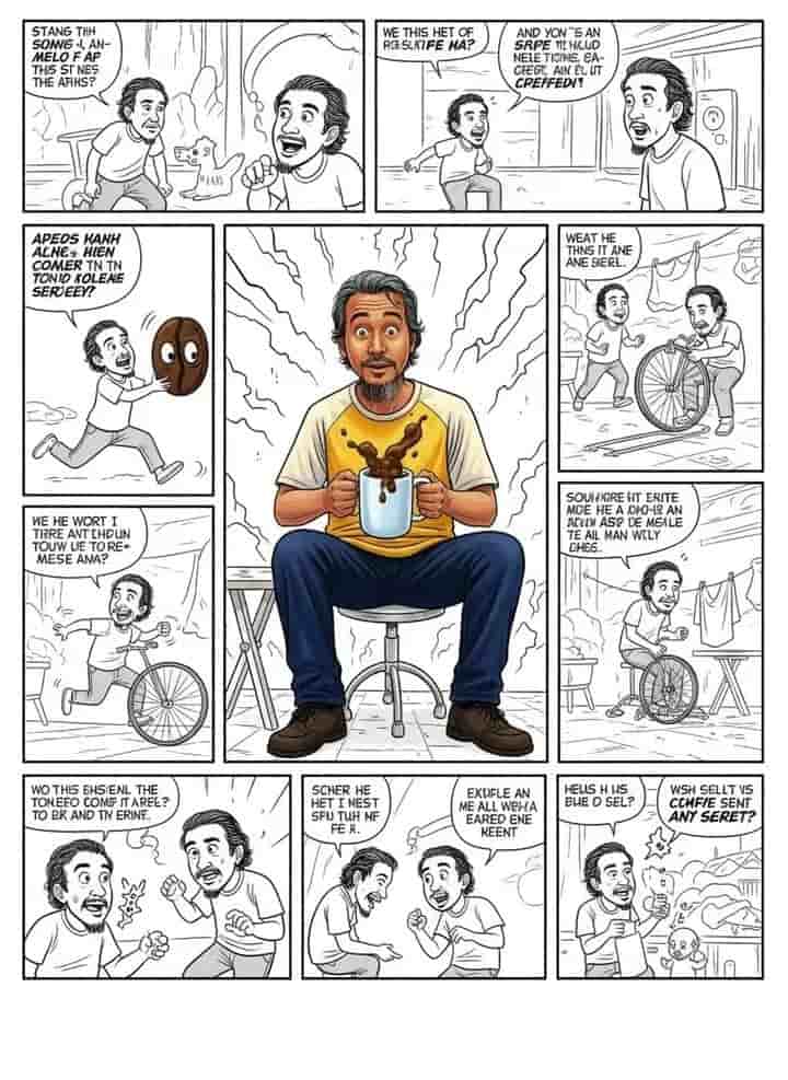 Photorealistic Character with Comic Strip Backdrop — Creative Poster Prompt - AI prompt example