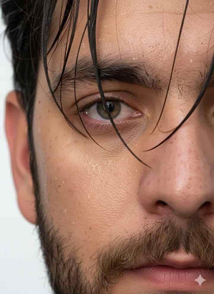 Example output generated with Extreme Close-Up Portrait with Realistic Skin Detail prompt
