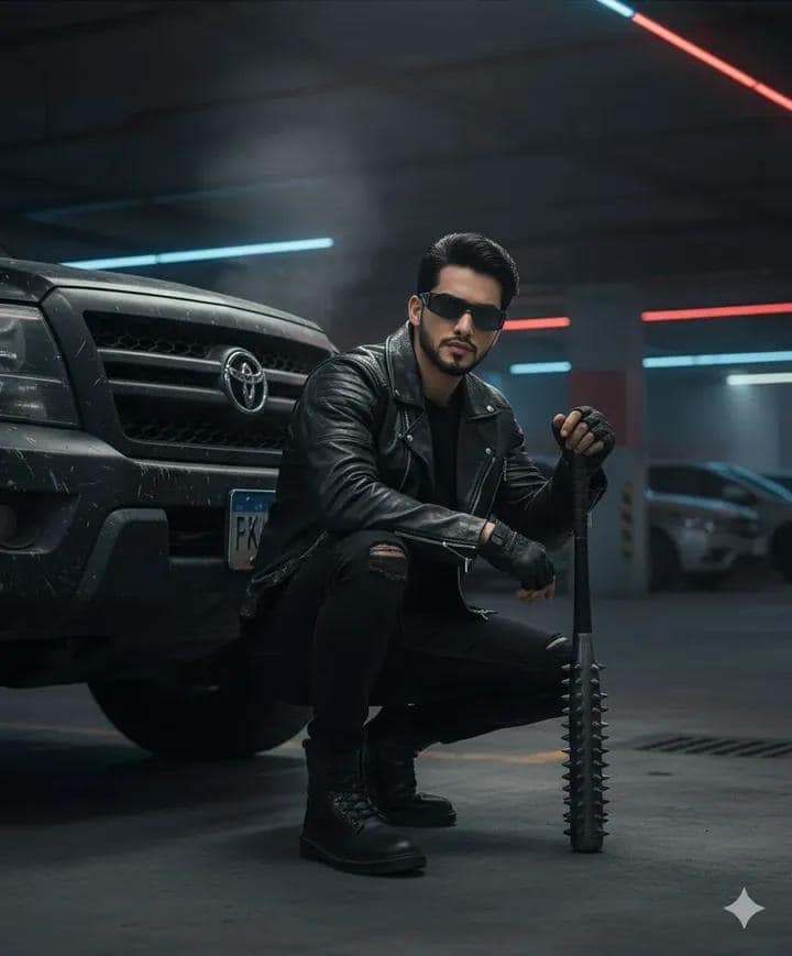 Example output generated with Cinematic 8K Underground Portrait of Stylish Man prompt