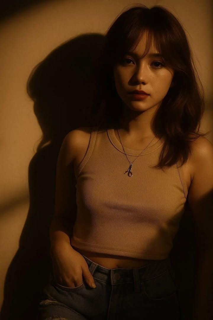 Moody Golden Hour Selfie | dramatic portrait | cinematic lighting - AI prompt example