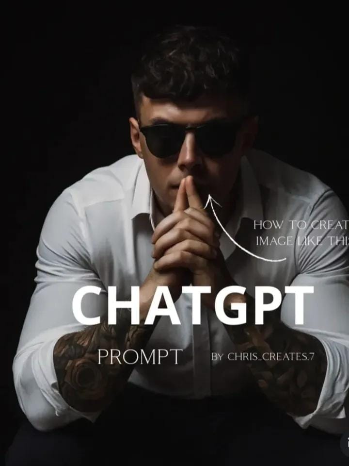 Dramatic Tattooed Portrait | low key photography | powerful pose - AI prompt example