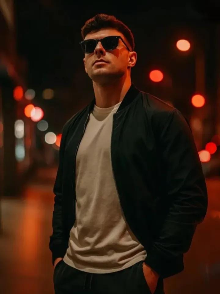 Golden Hour City Portrait | urban photography | cinematic bokeh - AI prompt example