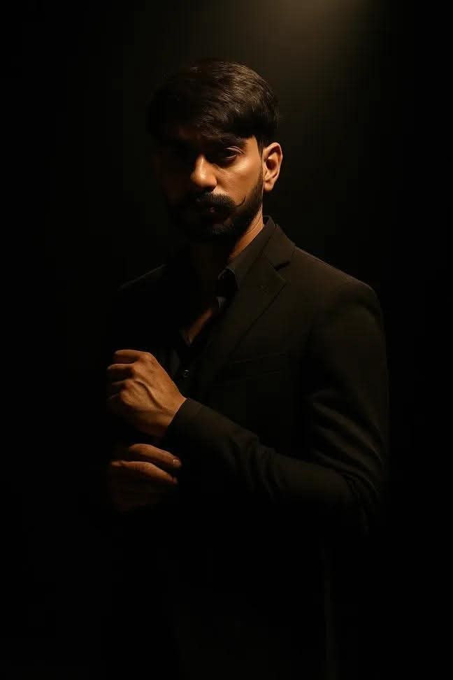 Theater Spotlight Portrait | dramatic portrait | rim lighting - AI prompt example