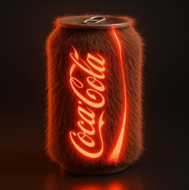 Neon-Infused Fur 3D Object | creative design | glowing texture - AI prompt example