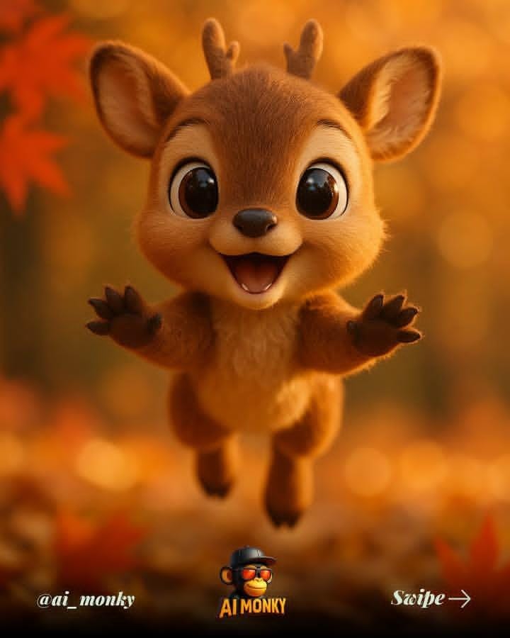 Cute 3D Baby Panda | animal character | running pose - AI prompt example