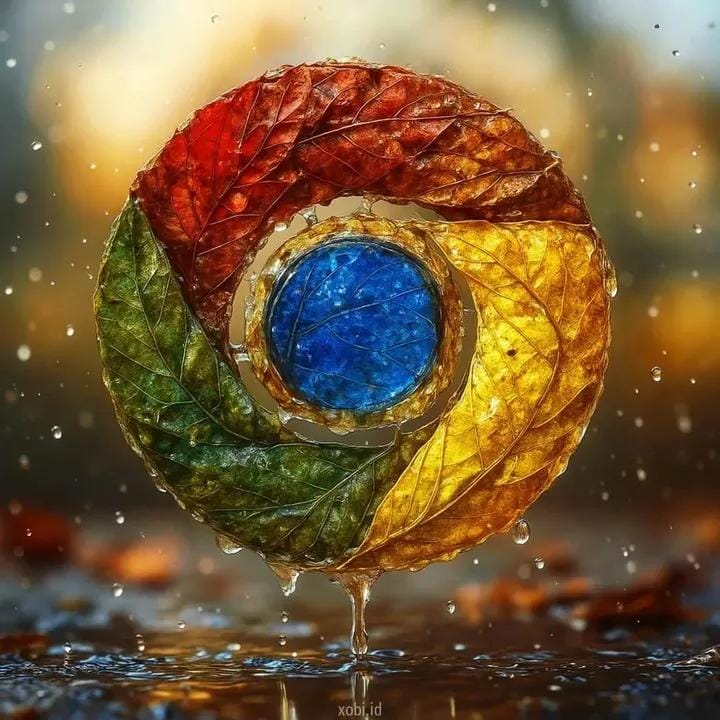 Google Chrome Leaf Logo | natural logo redesign | autumn leaves - AI prompt example
