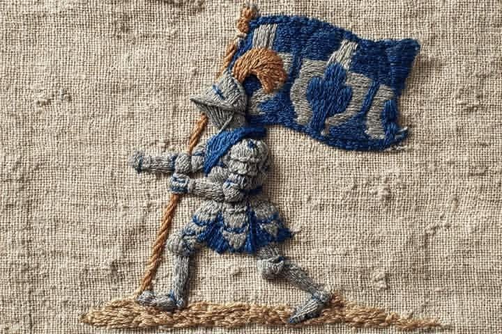 Embroidered Subject Design | textile art | folk art - AI prompt example