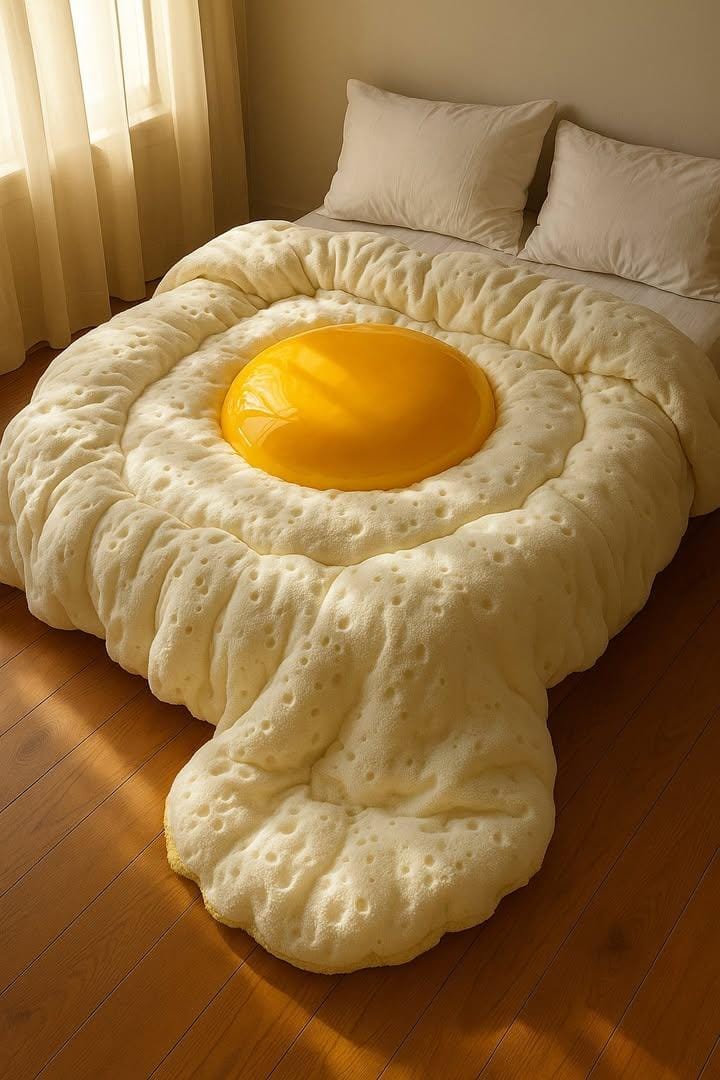 Giant Food Plush Bed | whimsical interior design | cozy aesthetic - AI prompt example