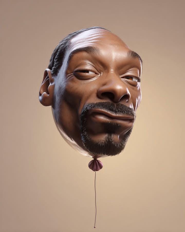 Balloon Caricature Head | surreal portrait | inflated face - AI prompt example