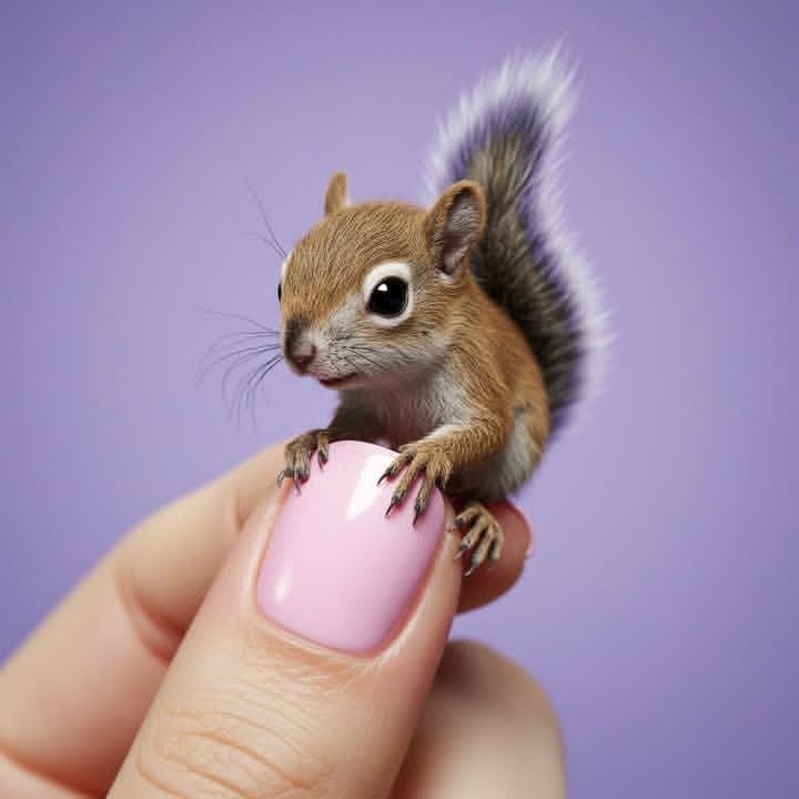 Miniature Animal on Nail | ultra macro photography | cute animal - AI prompt example